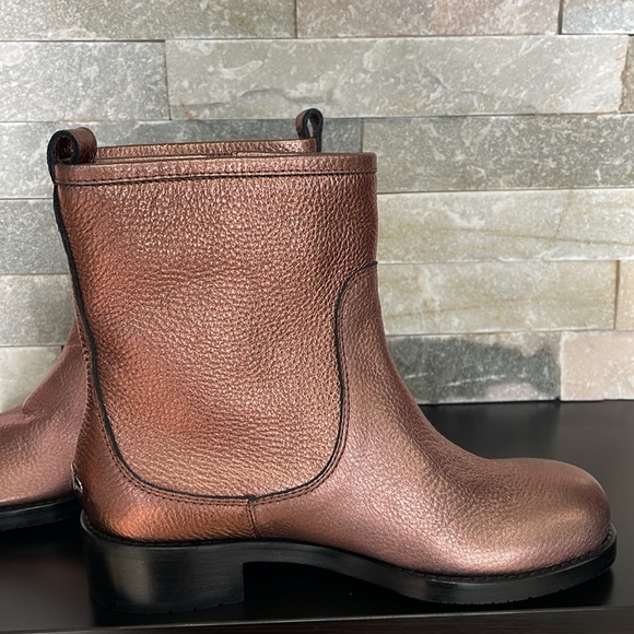 JIMMY CHOO Dondo Rosewood Grainy Calf Leather Biker Boots - Picture 16 of 16